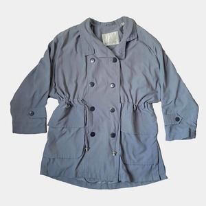 Vintage London Fog Women's Gray Double breasted Parka Trench Coat